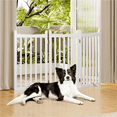 thumbnail image 2 of Alden Design 36″ Tall 3-Panel Freestanding Wooden Dog Gate for Small Pet, White, 2 of 10