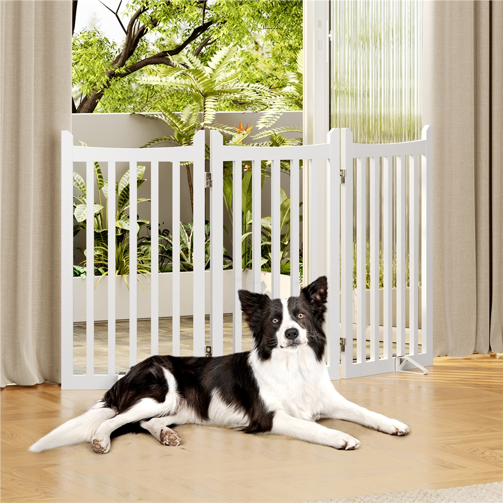 Alden Design Wooden Pet Gate, White photo 8