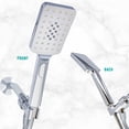 thumbnail image 5 of Metpure Handheld Shower Head with Easy Clicker for Multiple Sprays. Low Profile Lightweight Rectangular Shower Head. Stainless Steel Hose & Adjustable Mount Holder. Chrome Finish, 5 of 7