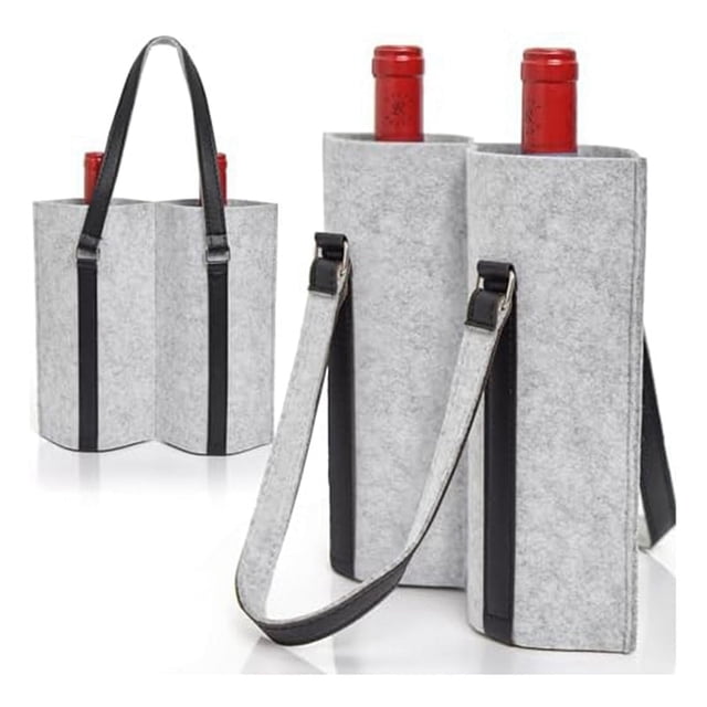 Paquete de 2 bolsas de mano para transportar vino (4 botellas), bolsa acolchada para viajes con capacidad para 4 botellas de vino, bolsa portátil a prueba de fugas