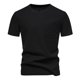 thumbnail image 2 of Camiseta informal de cuello en V para hombre: color liso con bolsillos, diseño moderno, tejido de poliéster, tallas S-XXL para uso diario., 2 of 6