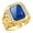 BLUE QUARTZ, variant on Men's Rings 14K Yellow Gold Ring With Diamonds and Blue Quartz Set in Designer Nugget Style Rings For Men Size 10