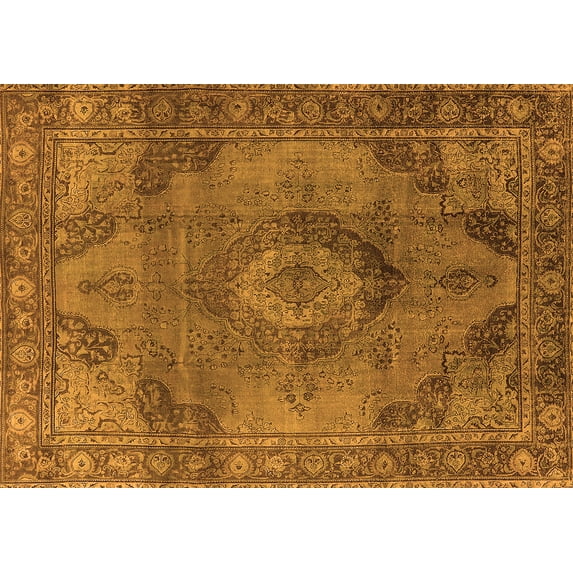 Ahgly Company Indoor Rectangle Oriental Orange Industrial Area Rugs, 3' x 5'