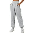 thumbnail image 2 of Womens Sweatpants Clearance Comfortable Lounge Sweatpants Baggy with Pockets Casual Sweatpants Women Sweatpants Straight Leg Elastic Waist Grey XL, 2 of 6