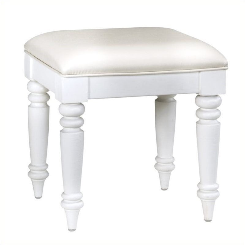Bowery Hill Faux Leather Vanity Bench In White Walmart Com
