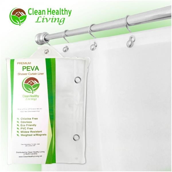 Clean Healthy Living Heavy Duty PEVA Shower Liner/Curtain Odorless