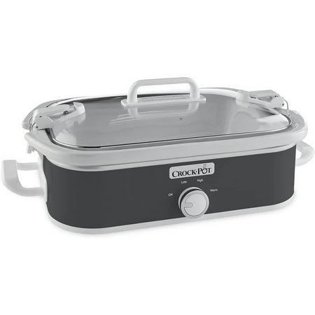 Crockpot 3.5 Quart Rectangular Casserole Slow Cooker in Charcoal