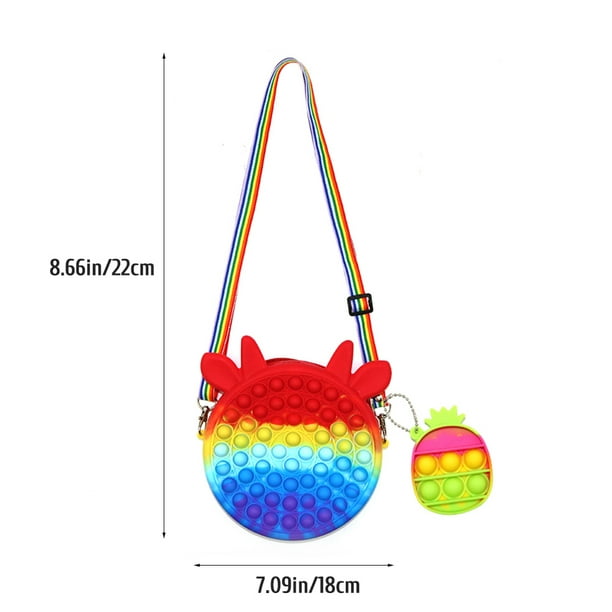 Bolso De Hombro Con Burbujas De Dibujos Animados, Bandolera De Silicona Con Llavero, Juguete Sensorial Para Aliviar El Estrés, Juguete Para Niños Y Adultos Minnieouse AP006799-03