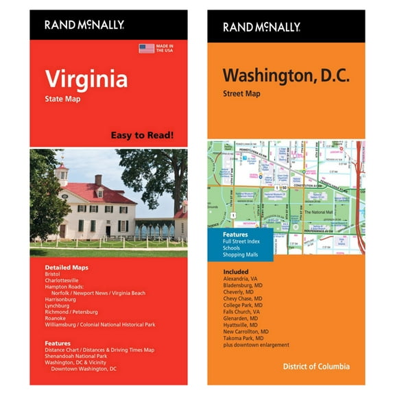 Rand McNally State Maps: Virginia and Washington, D.C. (2 Maps)
