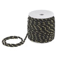 thumbnail image 1 of Uxcell 22 Yards Soft Twisted Rope Trim, 5mm/0.2" Black and Gold Polyester Twisted Silk Rope Cord for DIY Craft, 1 of 2