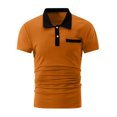thumbnail image 4 of Golf Shirts for Men Color Block Pollover Men's Polo Shirts Short Sleeve Heathy Moisture Wicking Casual Collared Shirts Button Down with Pockets Polo T Shirts for Men, 4 of 5