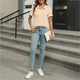 thumbnail image 4 of XMHJSMD Soft T Shirts for Women Women's Short Sleeve Shirts Summer Button Down Collared Tops Casual Loose Tees Women's Short Sleeve Tops(Beige,XXL), 4 of 6