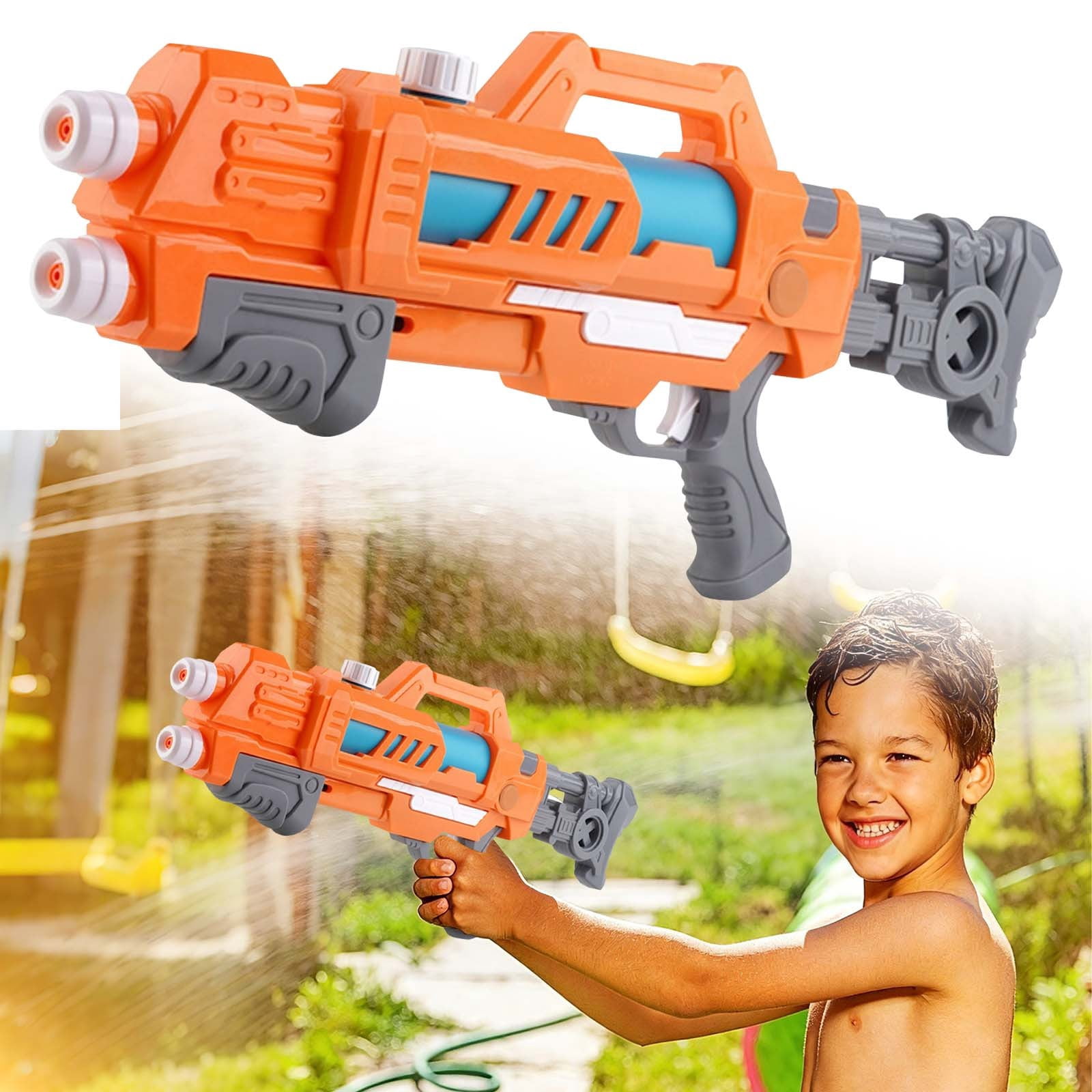 VKLU 23" XL Orange Squirt Blaster, Extra Large Capacity Water Soaker, Heavy Duty Pump Action Toy for Summer Lake Days & Outdoor Celebrations