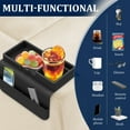 thumbnail image 6 of NUAHRHY Couch Cup Holder, Couch Arm Tray, Silicone Sofa Armrest Tray with Dual-Side Pocket, Anti-Spill Chair Recliner Organizer for Cellphone Remote Control Snacks iPad, 6 of 12