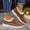 Light Brown, variant on Loafers for Women Fall Winter Casual Fleece Lined Warm Comfy Fashion Strap Deco Slip On Flats Versatile Round Toe Plush Outdoor Platform Walking Shoes