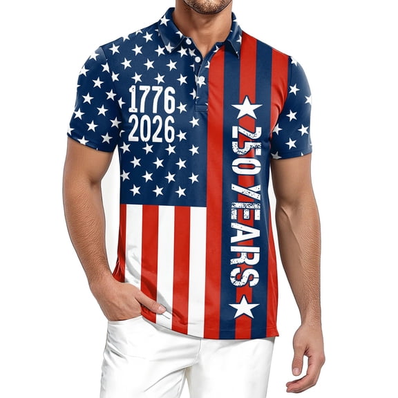 Polo Shirts for Men Short Sleeve Collared Golf Polos Casual Shirt Summer Printed Shirt