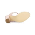 thumbnail image 5 of BLISSFUL STEP Women's Dual Clear Strap Block Heels Mules Slides Sandals Pink 10, 5 of 7