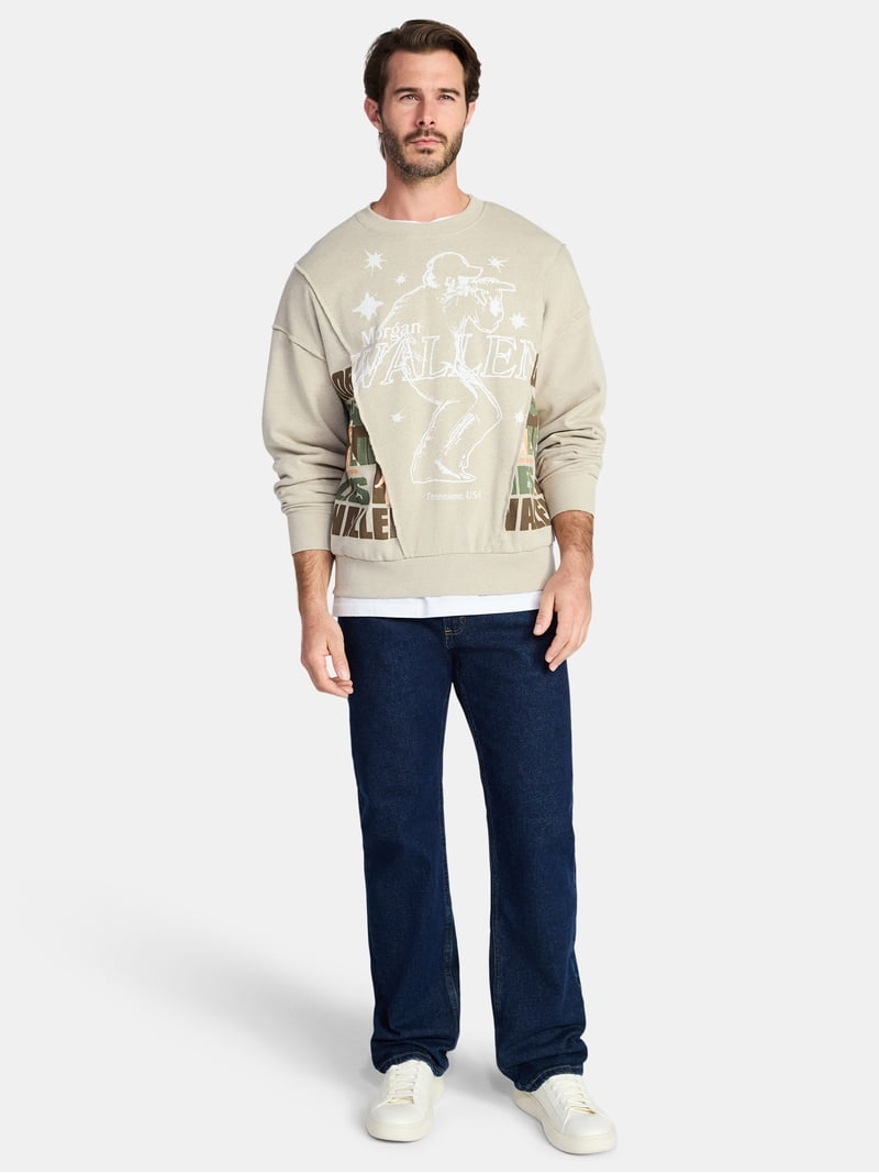 Morgan Wallen Men's Boxy Oversized Split Graphic Crewneck