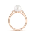 thumbnail image 2 of ANGARA South Sea Cultured Pearl Three Stone Ring with Diamonds in 14K Rose Gold for Women | June Birthstone, Birthday, Anniversary, Jewelry Gift for Women | Pearl Ring, 2 of 8