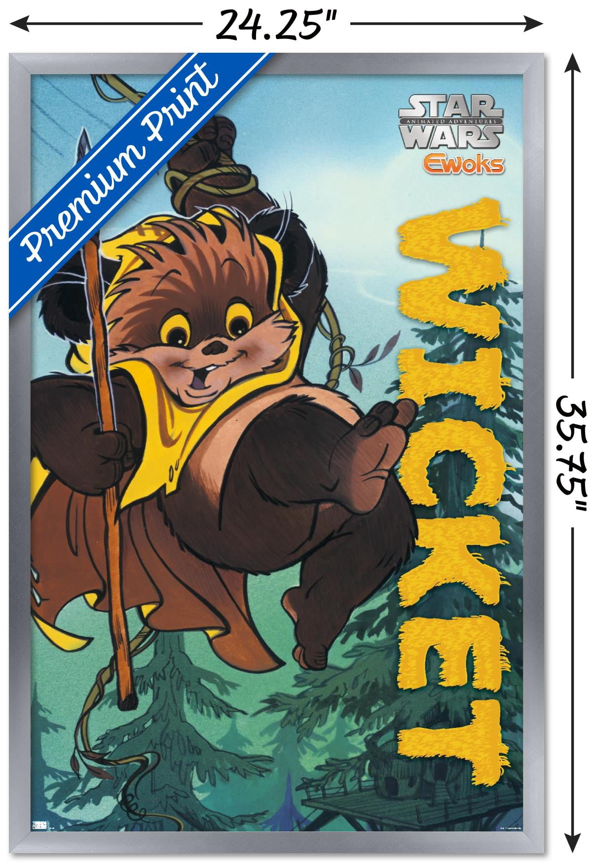 Star Wars: Ewoks - Wicket Wall Poster, 22.375" x 34", Framed