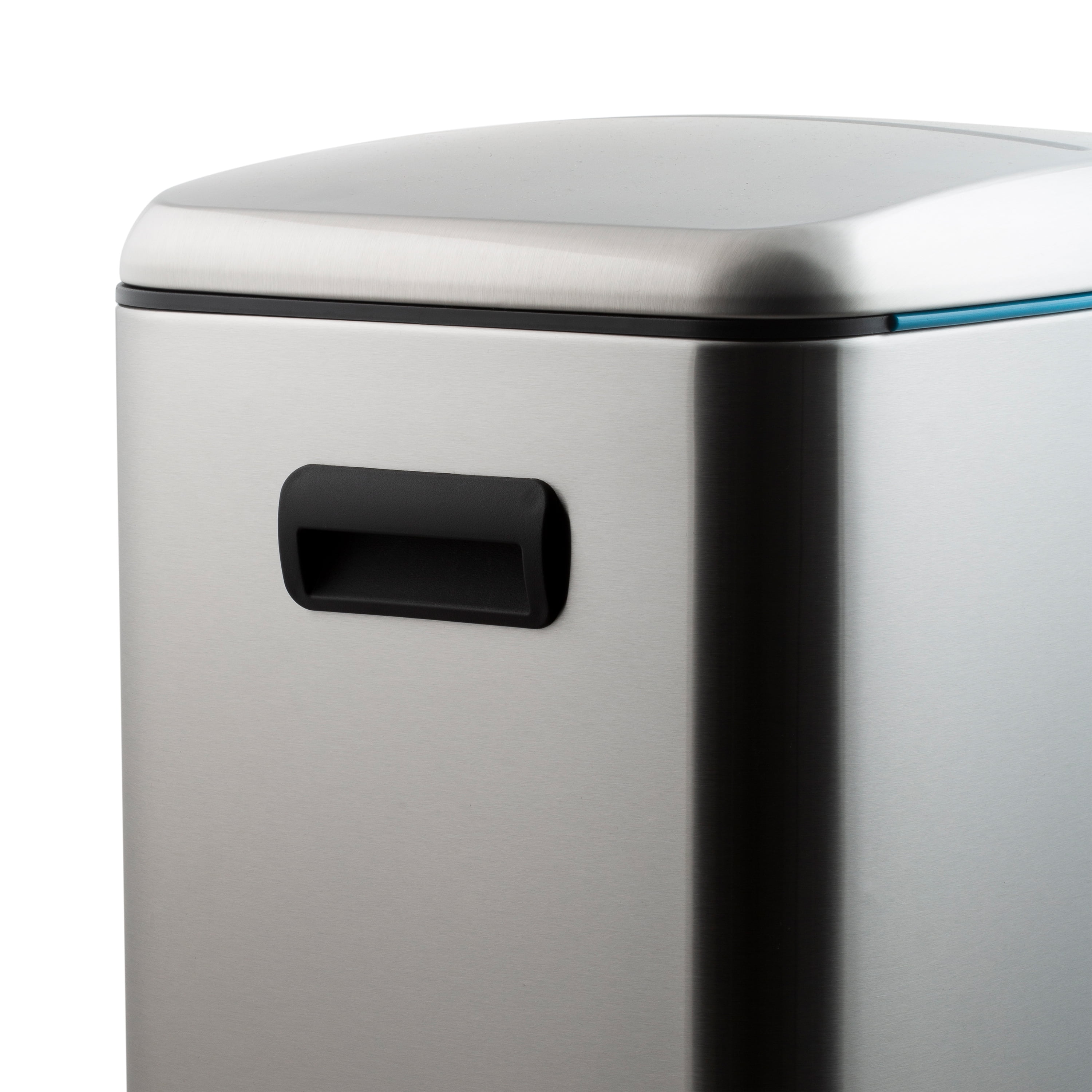 Organize It All 40 L Dual Compartment Recycling Bin, 17.5" x 16.2" x 23.6", Stainless Steel