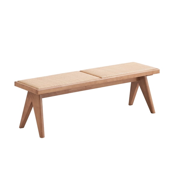 Miekor Furniture Velentina Rattan & Natural Finish Bench 89396