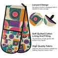 thumbnail image 2 of Yayeee Double Oven Mitt Kitchen Heat Resistant Baking 35" x7" Quilted Glove, Purple Geometric, 2 of 6
