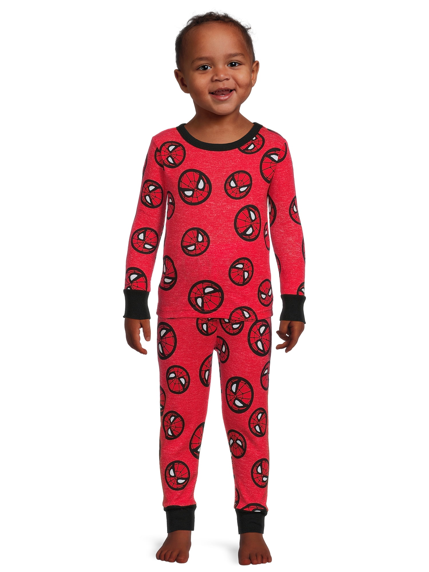 Spider-Man Toddler Boys Long Sleeve Top and Pants, 2-Piece Pajama Set, Sizes 12M-5T