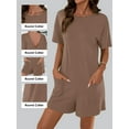 thumbnail image 4 of Anygrew Rompers for Women Casual Short Sleeve Oversized Athletic Workout Reversible Hot Shot Tee Romper Deep Pockets, 4 of 6