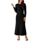 thumbnail image 1 of INSPIRAR CHIC Conjunto de Vestido de Dos Piezas para Mujeres, Vestido A-Line de Manga Larga con Frente Torcido, XL Negro, 1 of 5