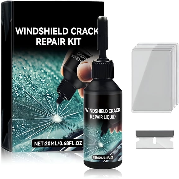 ICERUN Car Windshield Crack Repair Kit, Upgrade Chipped Windshield Filler Repair Fluid Glue, Glass Scratch Repair Liquid for Chips Cracks (1 Set)
