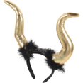 thumbnail image 5 of Devil Horn Headband Costume Accessory For Kids And Adults Extra Large Golden Horn Shape Decorations For Halloween 1Set, 5 of 5