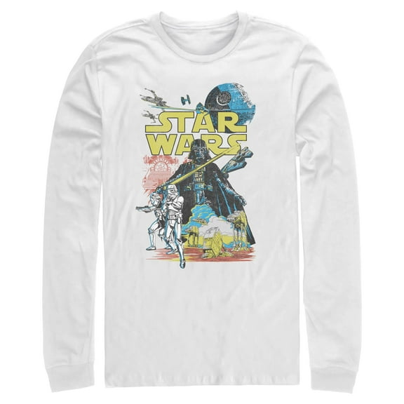 Mens Star Wars Galactic Comic Cover Long Sleeve Shirt