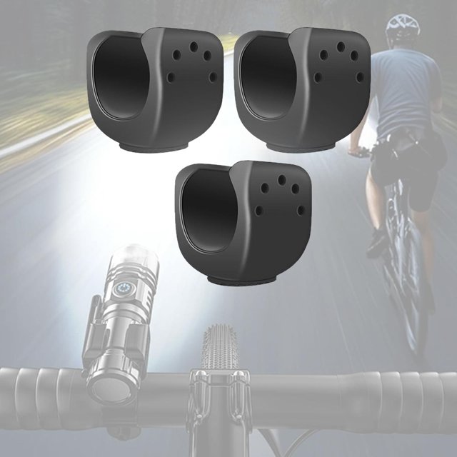 3x soporte de antorcha de bicicleta de montura de longitud de linterna con 1/4 abrazaderas versátiles para