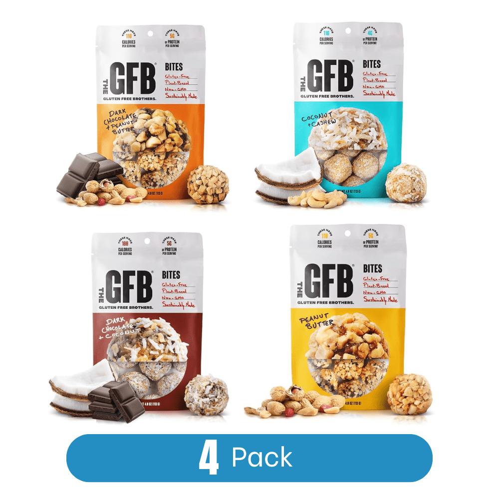 The GFB Gluten Free Protein Bites Variety Pack -Non GMO, Soy Free, Vegan, 4 oz, 4 Count