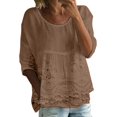 thumbnail image 2 of ZJXFGS Peasant Blouses for Women Square Neck Tops for Women Womens Work Tops Y2K Tops Womens' Tops Tees & Blouses Women Blouses Dressy Casual Cute Tops for Teens Coffee XL, 2 of 5