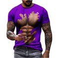 thumbnail image 2 of ALLLIST Crew Neck Workout Tops Purple Short Sleeve Muscle Gift Loose T-Shirts Graphic Printed Mans Tees, 2 of 6