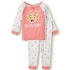 Lion King Baby Girl Long Sleeve Cotton Snug Fit Pajamas, 2-piece set