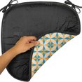 thumbnail image 6 of Geometric Chair Seating Cushion, Abstract Geometric Origami Pattern Vintage Illustration Retro Style Print, Soft Seat Pads for Office with Anti-slip Backing, 16"x16", Orange Teal Cream, by Ambesonne, 6 of 7