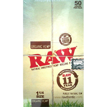 Unrefined Organic 1.25 1 1/4 Size Cigarette Rolling Papers Full Box Of 24 Packs, Full Box Of 24 packs - 50 Leaves per pack = 1200 Leaves By