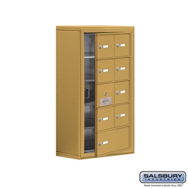 SalsburyIndustries 19158-09GSK Cell Phone Storage Locker With Front Access Panel - 5 Door High Unit, Gold