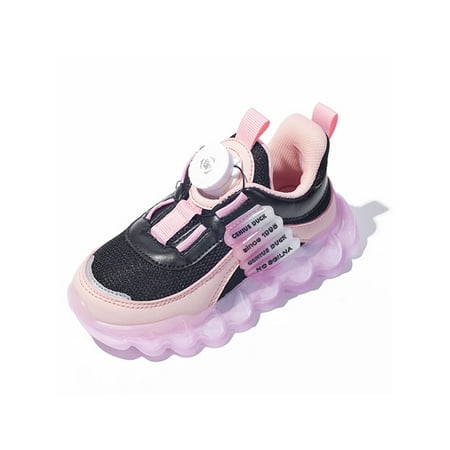 

Oucaili Children Athletic Shoes Platform Sneaker Mesh Sneakers Breathable Fashion Running Shoe School Pink 2Y