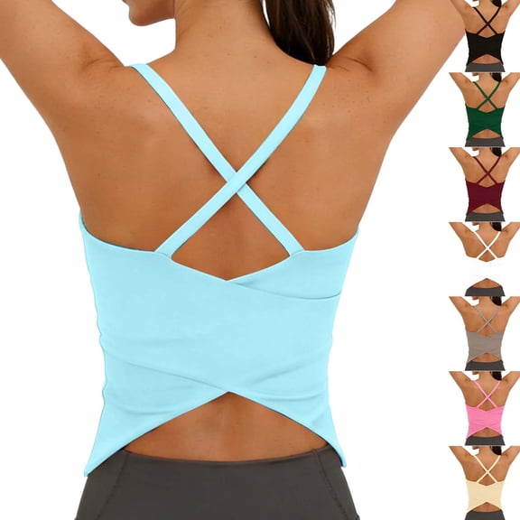 YanHoo Plus Size Workout Tank Tops for Women Sleeveless Solid Color Halter Shirts Summer Casual Yoga Gym Athletic Tee