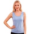 thumbnail image 3 of JUUNthy Womens Tank Tops, Wide Strap Built in Padded Bra Crewneck Casual Soft Basic Undershirts Pink 2XL, 3 of 10