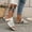 White, variant on Aloohaidyvio Womens Leather Sandals Square Open Toe Fashion Slide Sandals Women Dressy 2025 Summer Flat Beach Sandals