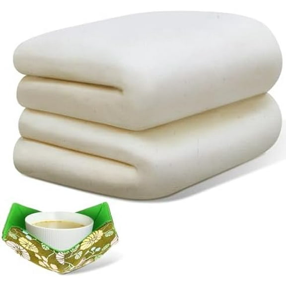 2 Rolls Natural Cotton Batting Microwave Projects Heat Resistant Batting Warm White Lightweight Wrap for Potholders Insulated Microwave Gloves Quilting Sewing Crafts Filling 22 Inch$$Art & Craft