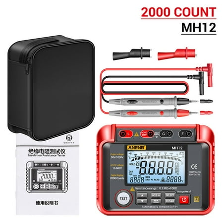

MH12 digital megohmmeter insulated grounding resistance meter tester cable