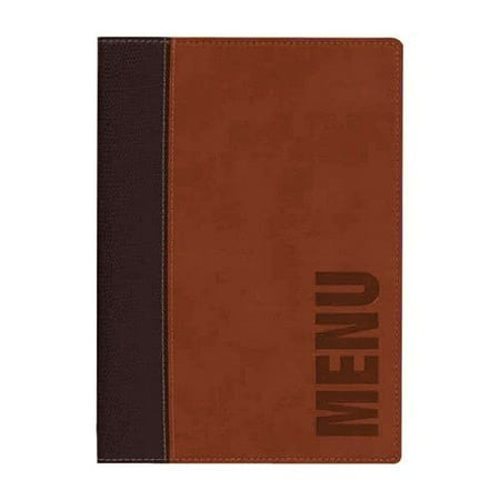 Faux Tabletops - MCTRLSLB Securit Faux Leather Menu Holder - Light Brown By TableTop King
