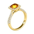 thumbnail image 4 of Mauli Jewels Engagement Rings for Women 0.95 Carat Diamond And Cushion Cut Citrine Ring 4-prong 10K Yellow Gold, 4 of 7
