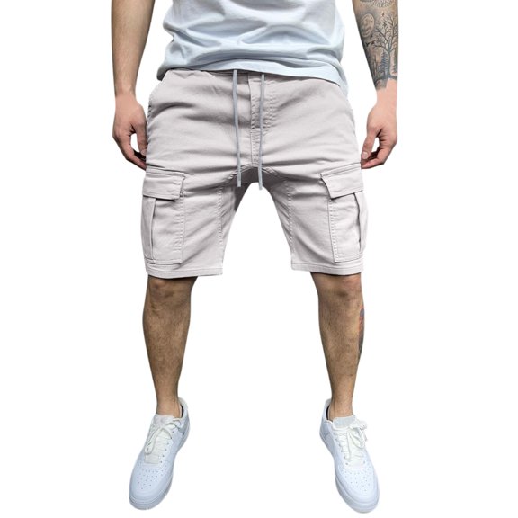 Aayomet Mens Swimming Trunks Men Spring Summer Short Pant Leisure Vacation Party Beach Hawaii Solid Color Short Cotton Linen Cropped Pant,Gray M